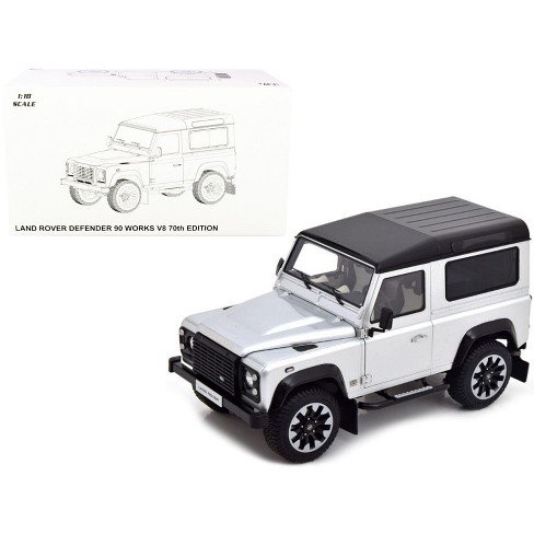 Land Rover 90 Works V8 Silver Metallic With Gloss Black Top "70th Edition" 1/18 Diecast Model Car By Models : Target