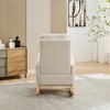 CAVINAS Rocking Chair with High Back Glider Rocking Chair with Retractable Footrest Armchair with Side Pocket - 3 of 4
