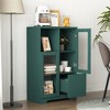 MDF painted Cabinet with Glass Doors and drawer, open storage space, White ,Bedroom, Living room - 2 of 4