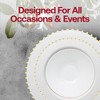 Smarty Had A Party White w/ Gold Pearl String Round Plastic Tableware Set - 60 Sets - 2 of 4