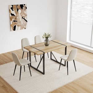 UPHA 5-Piece Dining Table and Chair Set 55" MDF Table - 1 of 4