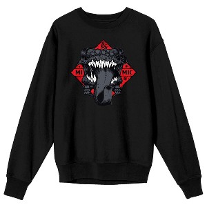 Dungeons & Dragons Mimic Monster Crew Neck Long Sleeve Men's Black Sweatshirt - 1 of 3