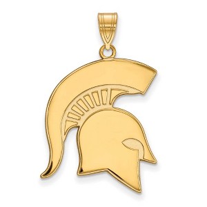 Black Bow Jewelry 10k Yellow Gold Michigan State Spartans NCAA Extra Large Pendant - 1 of 3