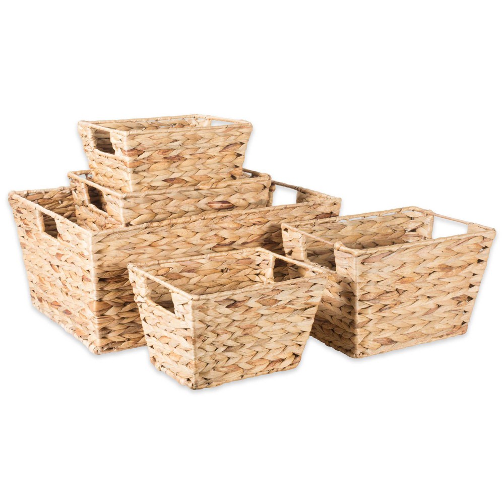 Photos - Other interior and decor Design Imports Set of 5 Natural Water Hyacinth Baskets