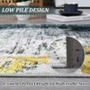 Acekool Washable Boho Area Rug 2x6, Non Slip Low Pile Floral Bedroom Living Room Carpet, Soft Thin Foldable Indoor Mat, Gray - 4 of 4