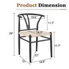 Sapphtopaz Y-Shaped Dining Chairs Set of 4 with Woven Seat Living Room Dining Chair with Iron Legs Wishbone-Back Kitchen Chair for Dining Room - 2 of 4