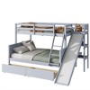Grungis Rubber Wood Twin over Full Loft Bed with 2 Drawers and Slide,Bunk Bed with  Shelves and Ladder,Modern Loft and Bunk Bed for Bedroom - 4 of 4