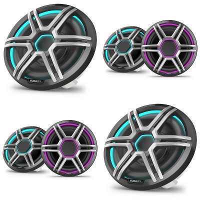 Garmin Fusion 2 Pairs Apollo AP-FL88SPG 8.8" LED Marine Speakers Sport Grills, Gray, Pair with 2 Garmin Fusion Apollo AP-SL10SPG 10" LED Marine Sub...