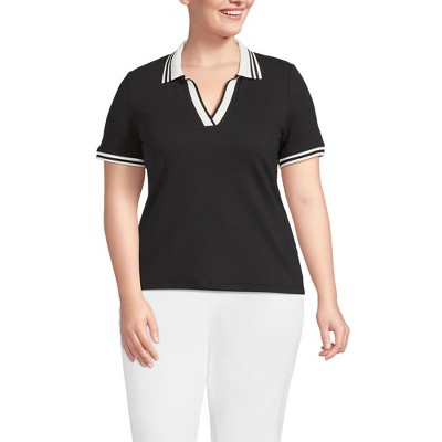 Lands' End Women's Short Sleeve Wide Rib Polo