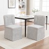 Set of 2 Modern Linen Dining Chairs with Padded Seat and Backrest, Upholstered Armless Dining Chairs for Dining Room or Kitchen-Panipeachy - 2 of 4