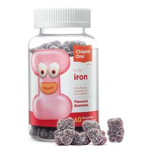Zahler Chapter One Iron Gummies with Vitamin C, Contains Blood Building Iron - Kosher Dietary Supplement - 60 Gummies - 1 of 4