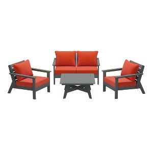 WestinTrends Avalon Outdoor 5-Piece Modular Sectional Patio Furniture Sofa Set - 1 of 4