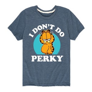 Boys' - Garfield - I Don't Do Perky Short Sleeve Graphic T-Shirt - 1 of 4