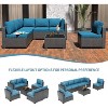 Acekool 7 Piece Patio Set Rattan Outdoor Sofa with Cushions PE Wicker Sectional Couch and Table for Balcony Garden Porch Conversation - 2 of 4