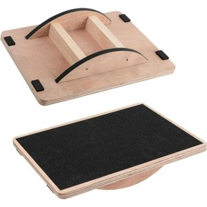 Balance Board for Adults, Wooden Wobble Board for Core Strength, Ankle Therapy & Stability Training - 1 of 4