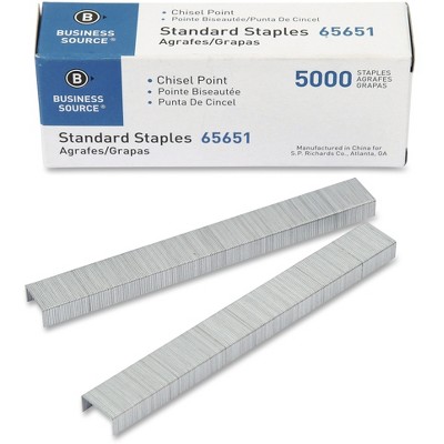 Business Source Standard Staples Chisel Point 210 Strip 5/PK SR 65651