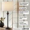 360 Lighting Lynn 26" Tall Skinny Buffet Modern Table Lamps Set of 2 Black Metal White Shade Living Room Bedroom Bedside Nightstand House Office - 3 of 4
