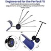29" Snow Shovel with Wheels, Metal Back Push Snow Plow for Doorway & Sidewalk, Adjustable Angle & Height Handle Snow Pusher - 2 of 4