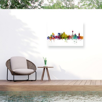 Michael Tompsett San Antonio Texas Skyline Outdoor Canvas Art