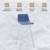 LeisureMod Elland 41" Upholstered Leather Bar Stool with Iron Legs - Modern White Base and Footrest Counter Height Stool for Kitchen and Bar, Set of 2 - 4 of 4