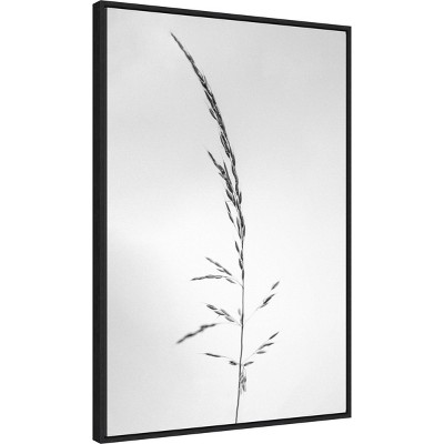 Amid The Flowers Black and White Canvas Wall Art