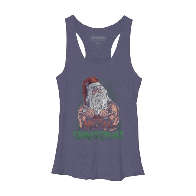 Women's Design By Humans Metal Christmas By cabooth Racerback Tank Top