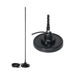 Tram® 3-M-B-HC 1,500-Watt 26-MHz to 29-MHz 3-Ft. Black Fiberglass Whip CB AM/FM/SSB Magnet-Mount Antenna Kit - 1 of 4