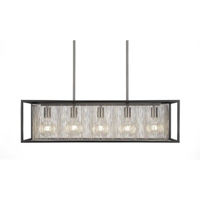 Toltec Lighting Cadina 5 - Light Island Pendant Light in  Matte Black/Brushed Nickel