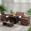 WestinTrends 4 Piece Conversation Outdoor Patio Sofa Set with Square Fire Pit Table - 2 of 4