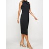 Women's Mock Neck Midi Dress - 2 Hearts Apparel - 3 of 3