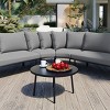 Outdoor L-Shaped Sectional Sofa, Patio Couch Set with Coffee Table, Sofa Set with Iron Frame and Sponge Cushions – Cuddlewood - 3 of 4