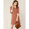 Allegra K Women's Peter Pan Collar Dresses Casual Half Sleeves Knit Doll Collared Dress - 3 of 4