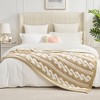 Amelie Home Reversible Plush Knit Throw Blanket - Soft & Cozy Feather Yarn Design - 3 of 4