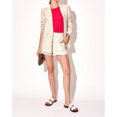 Women's Stretchy Vegan Leather Short - DELUC
