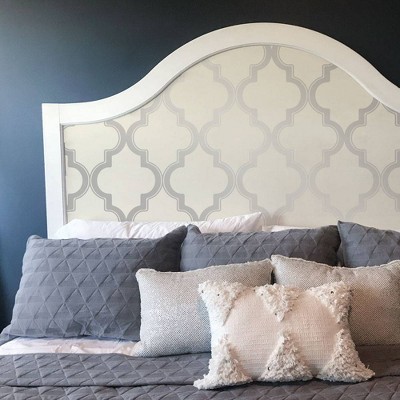Cream and Metallic Silver Vinyl Peel and Stick Wallpaper Roll