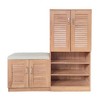 PDTEND Multifunctional Shoe Storage Cabinet with Padded Seat, 10 Compartments and Adjustable Shelves for Entryway or Mudroom - 2 of 4