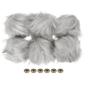 Unique Bargains Fluffy Soft Elastic Faux Fur Pom Poms for Hats DIY Scarves 6 Pcs - 1 of 4