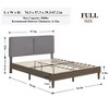 VECELO Platform Bed Frame Upholstered Beds with Height-Adjustable Cotton and Linen Headboard, Bed Frame - 3 of 4