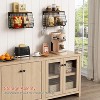 2 Pack Stackable Wire Baskets with Wood Lid, Potato and Onion Storage Bin with Banana Hook for Vegetable - 3 of 4