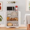 Costway Floor Storage Cabinet Modern Storage Organizer with Adjustable Shelves &2 Doors Black/Blue/Gray/White - 4 of 4