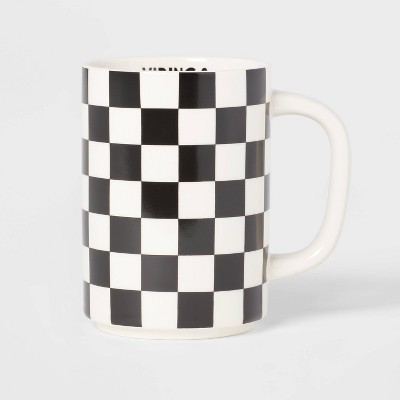 16oz Stoneware Checkerboard Mug - Room Essentials™