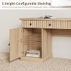 COZONY 60" Modern Office Executive Desk with Fluted Wood Top, File Cabinet & Drawers, Spacious Storage Writing Desk for Home Office, Study & Bedroom - 4 of 4