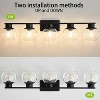 POWLIG 37.4-in 5-Light Black Bathroom Vanity Light with Clear Glass Shades, Bulbs not Included - 3 of 4