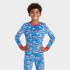 Boys' 2pc Sonic the Hedgehog Holiday Snuggly Soft Pajama Set - Blue - 3 of 4