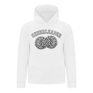 Everyday Kids Cheerleader Girls Pullover Hoodie – Pom Pom Sketch Graphic Sweatshirt - 1 of 4