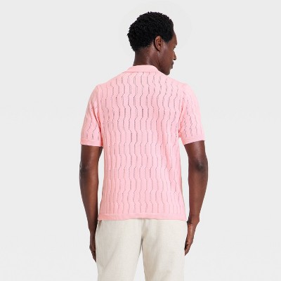 Мужские рубашки Goodfellow & Co Men's Modern Sport Novelty Knit Polo Shirt - Goodfellow & Co™ Pink L — фото 2