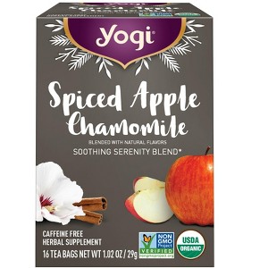 Yogi Tea Spiced Apple Chamomile - Organic Tea - Relaxation Blend - Caffeine-Free - Includes Ginger, Licorice & More - 16 Tea Bags Per Pack (4 Packs) - 1 of 4