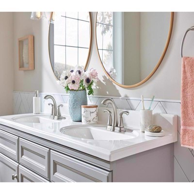Tiffin Brushed Nickel High Arc Lever Bathroom Faucet