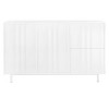 HDZNVF Wave Pattern Storage Cabinet with 2 Doors and 2 Drawers, Adjustable, White - 3 of 4