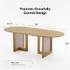 PexFix 79" x 33.5" Farmhouse Kitchen Dining Room Table Home Furniture Oval Natural Kitchen Table with Rattan Woven Legs for Kitchen Bar Living Room - 4 of 4
